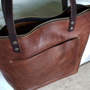 Portland leather goods medium zipper tote